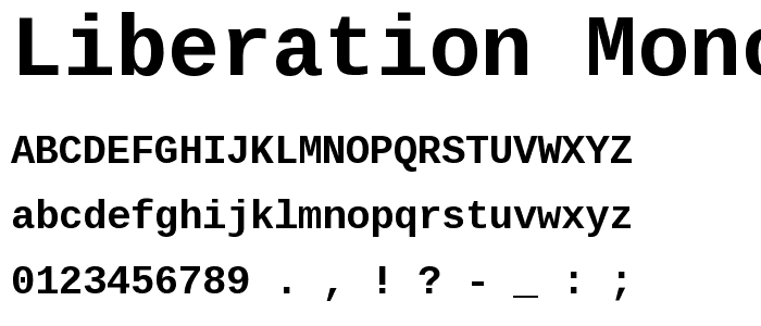 Liberation Mono Bold font